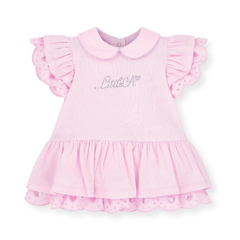 Little A Orellia engels borduurwerk leggingset (Pink Blossom)