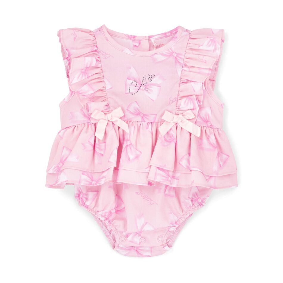 Little A Odessa strik print romper (Pink Blossom)