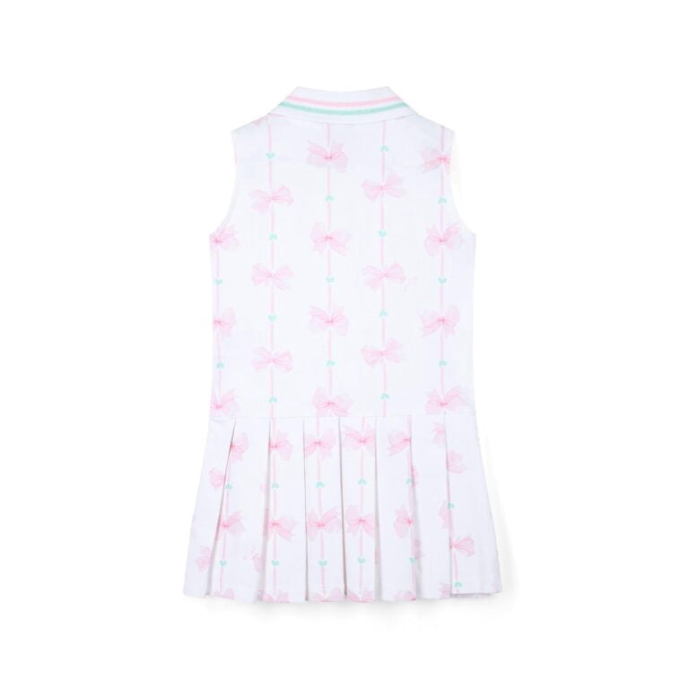 A’Dee Raven strikprint tennis jurk (bright white)