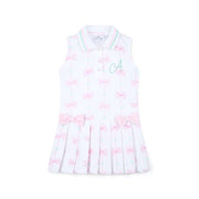A’Dee Raven strikprint tennis jurk (bright white)