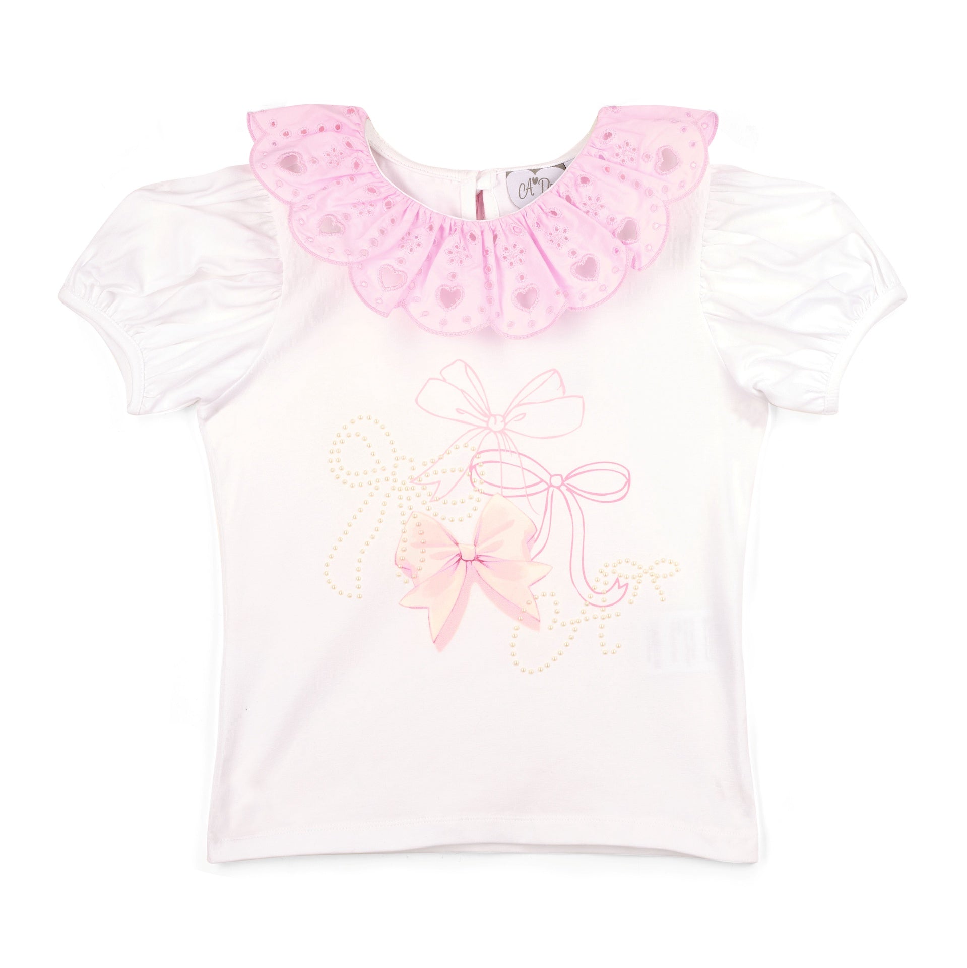 A'Dee Riri Meisjes Set Rok Strik Broderie (Bright White)
