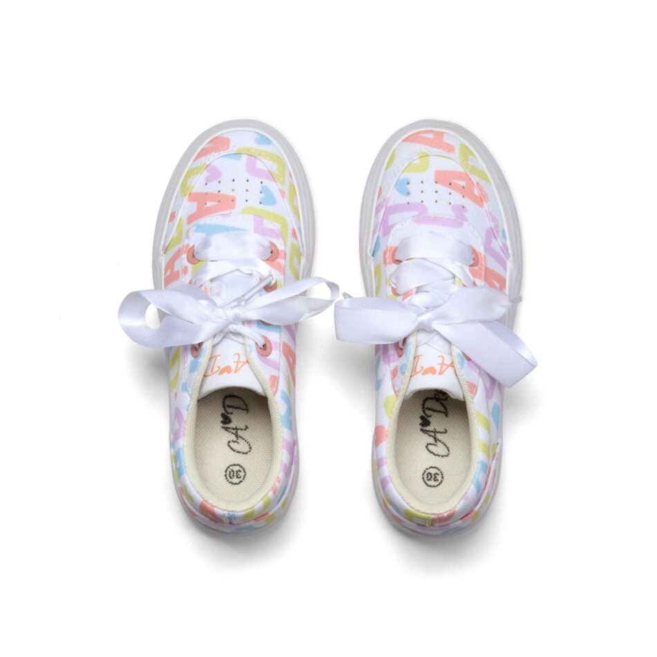 A’Dee Patty logo print sneaker (Bright White)