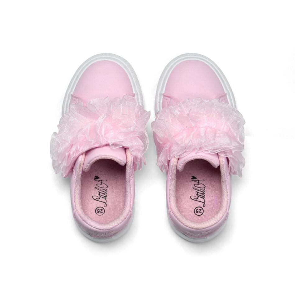 Little A Tully tulle sneakers (Pink Blossom)