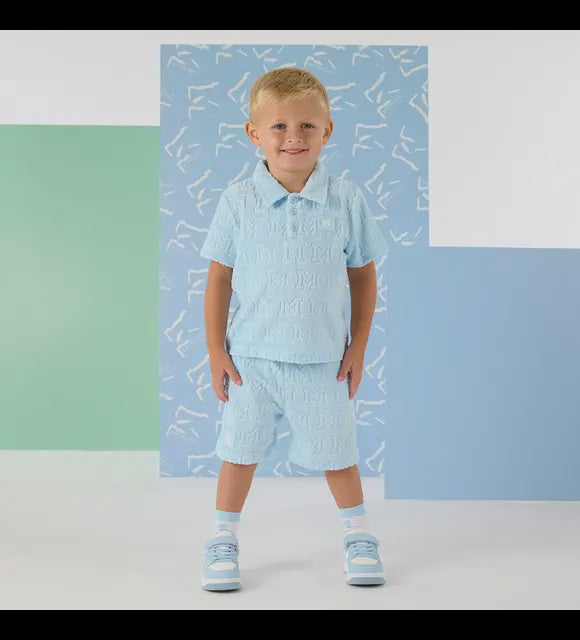 Mitch & Son Orion short set badstof licht blauw
