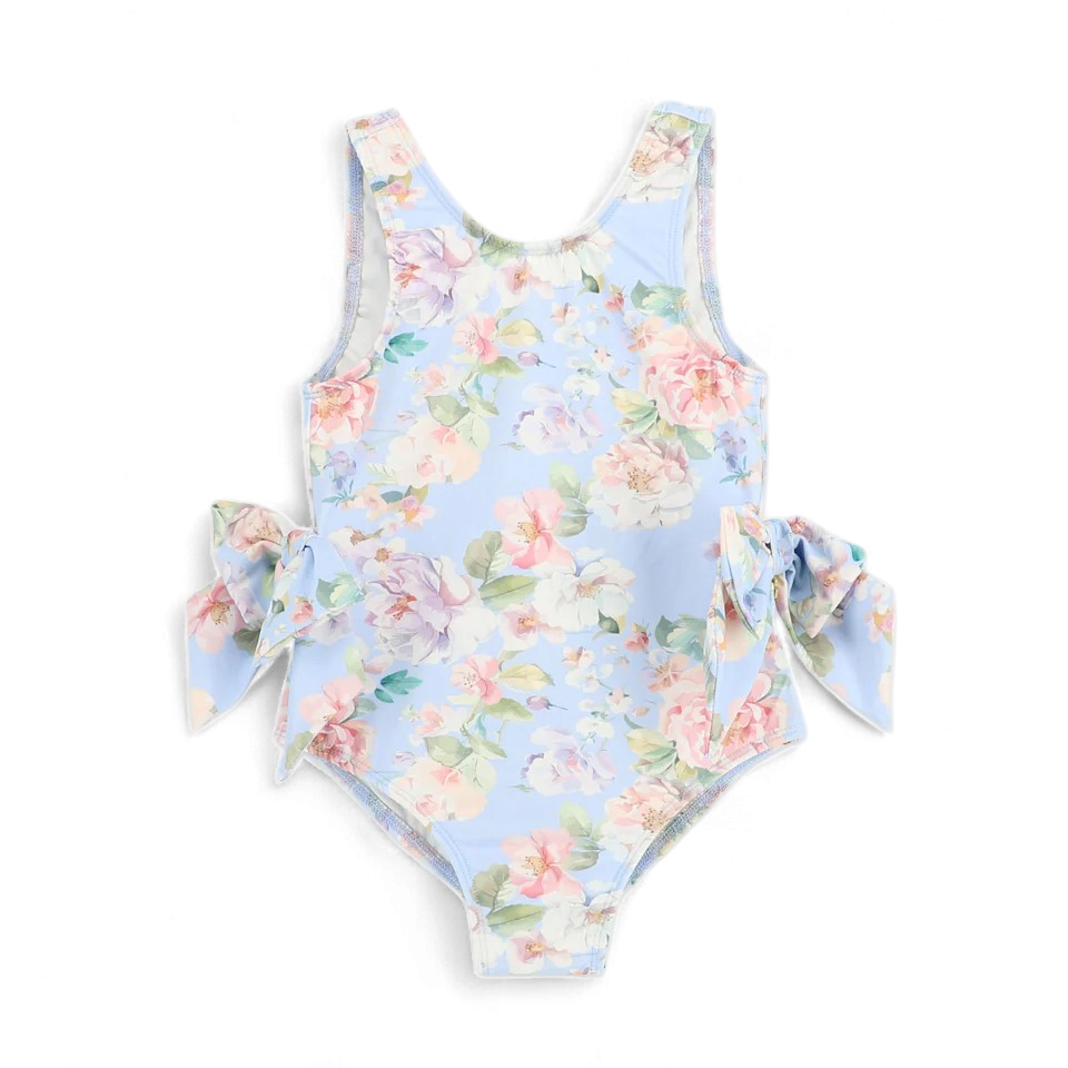 Angel's face Carly Garden Flower Print Swimsuit Pretty Blue