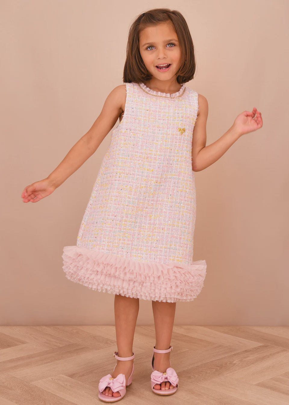 Angel's face Wren Knitted Jacquard Dress Pink Mix