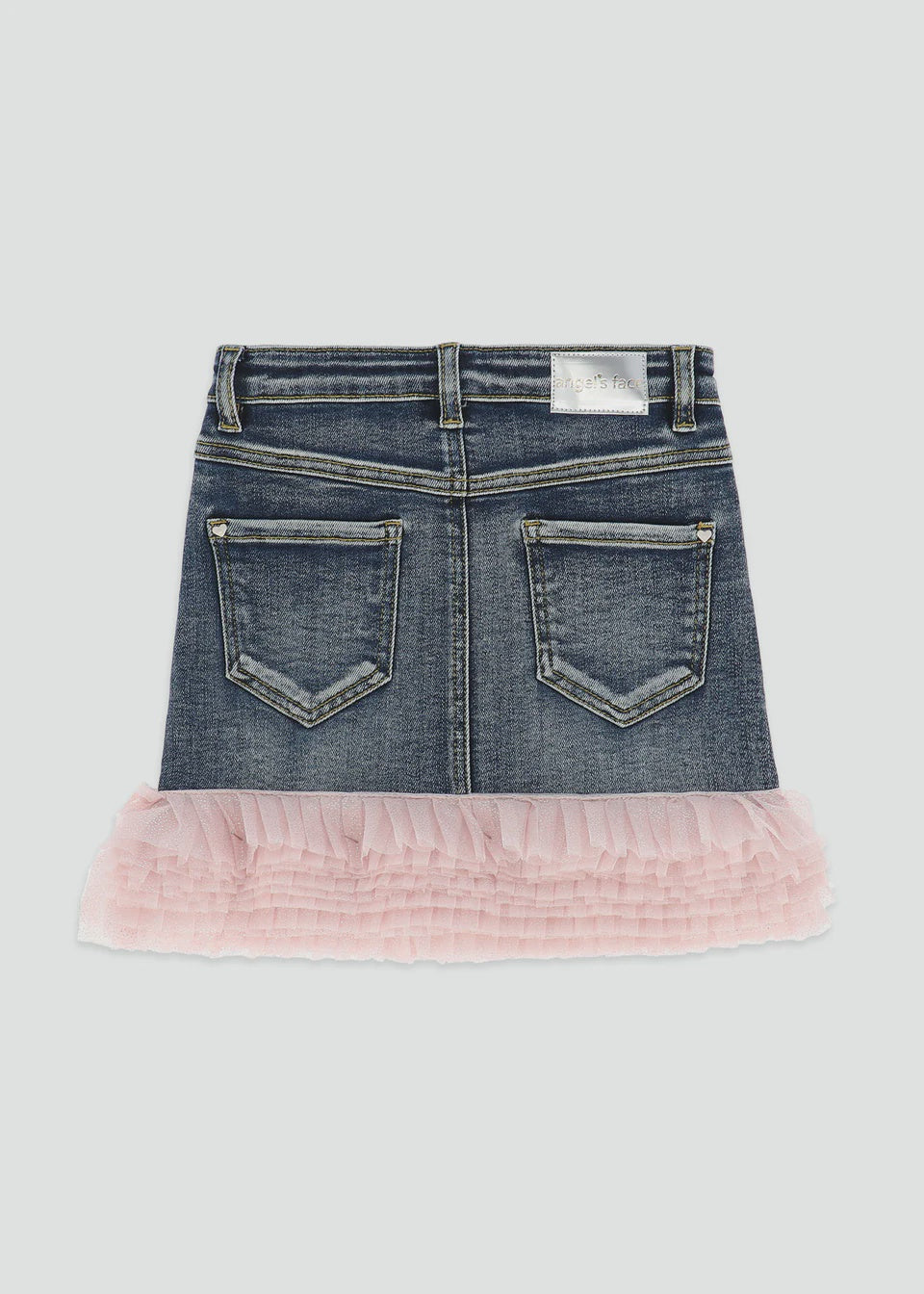 Angel's face Gigi Tulle Trim Denim Skirt Denim Blue