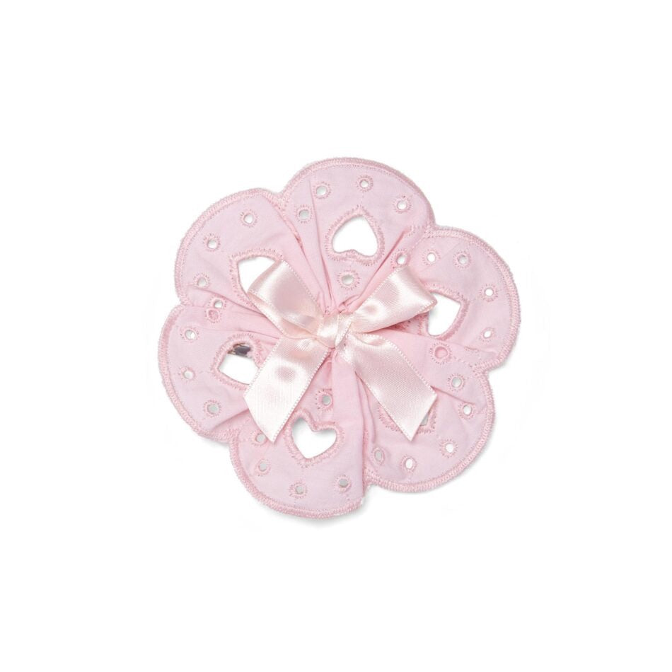 Little A Ollie engels borduurwerk haarknip (Pink Blossom)