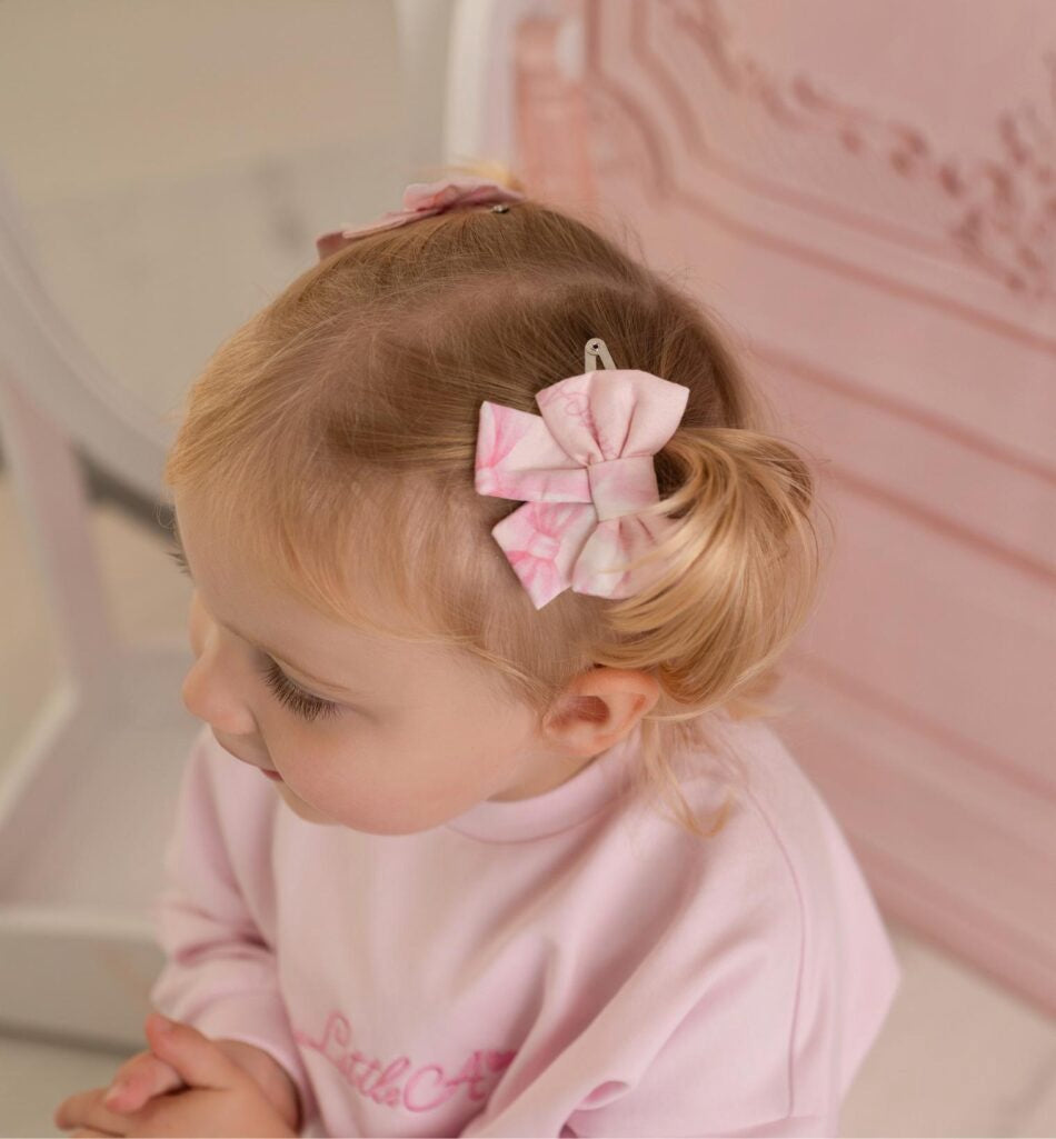 Little A Oria strik haarknipjes (Pink Blossom)