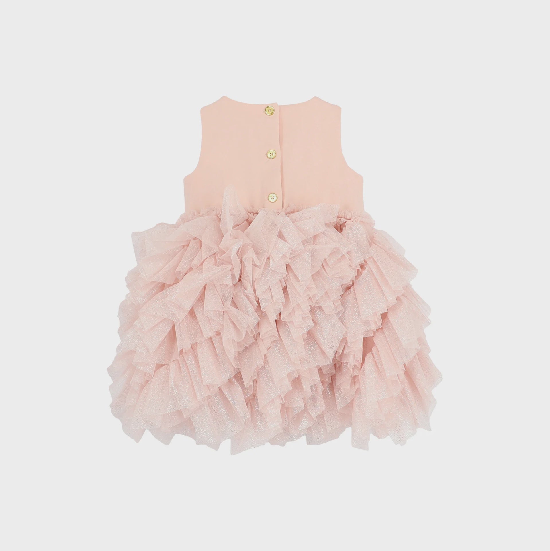 Angel's face cascade waterfall sparkle tulle baby dress