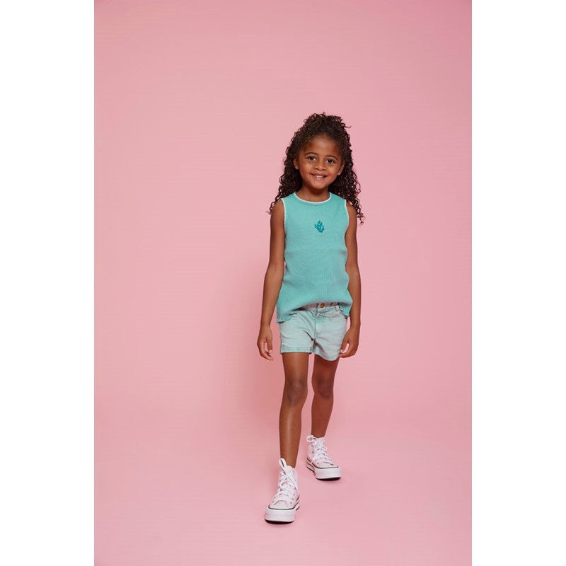 Jubel Singlet pointelle rib - Lazy Lagoon