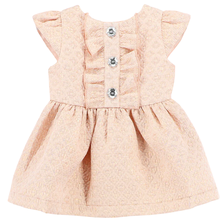 Angel's face Rhiannon Baby Jacquard Dress Rose Gold