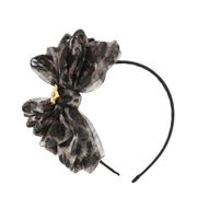 Angel's Face Meisjes Haarband Gladys Bow Zwart Leopard