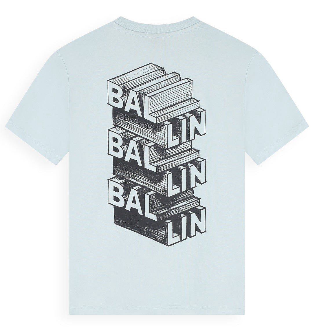 Ballin Junior Stacked Logo Sketch T-shirt licht blauw