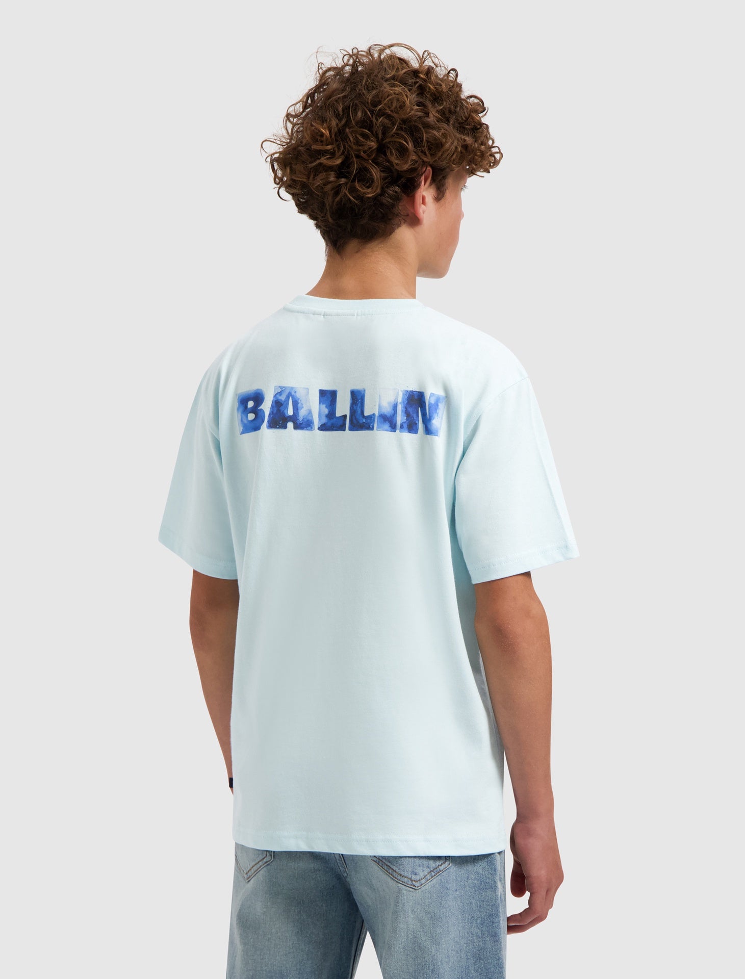 Ballin Junior Watercolor Logo T-shirt licht blauw