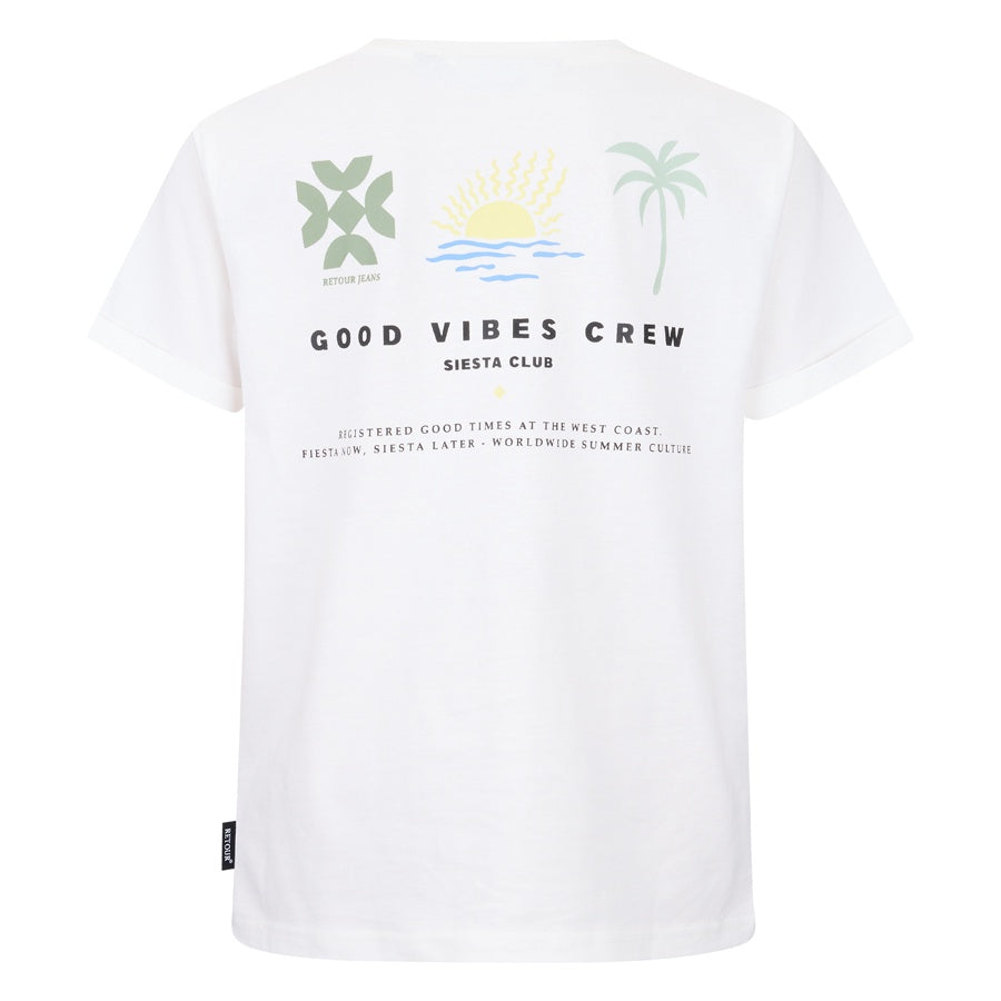 Retour jongens t-shirt wit Zeb