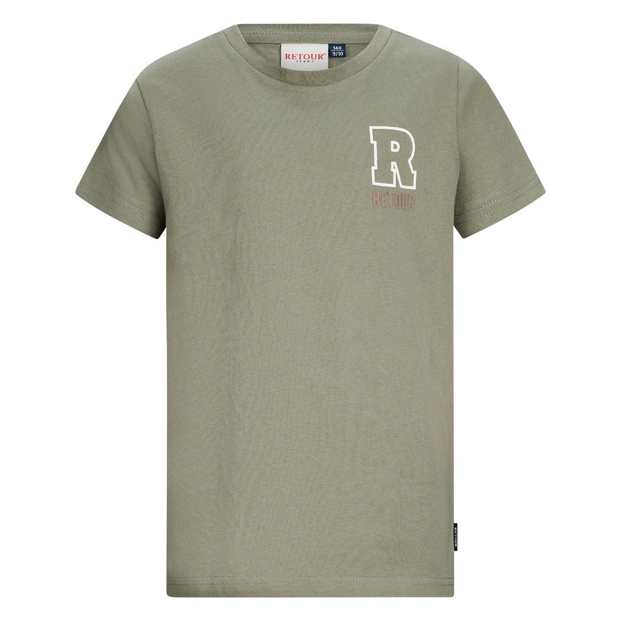 Retour jongens t-shirt army groen Benneth