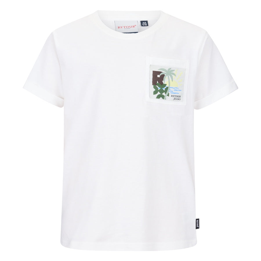 Retour jongens t-shirt wit Zeb