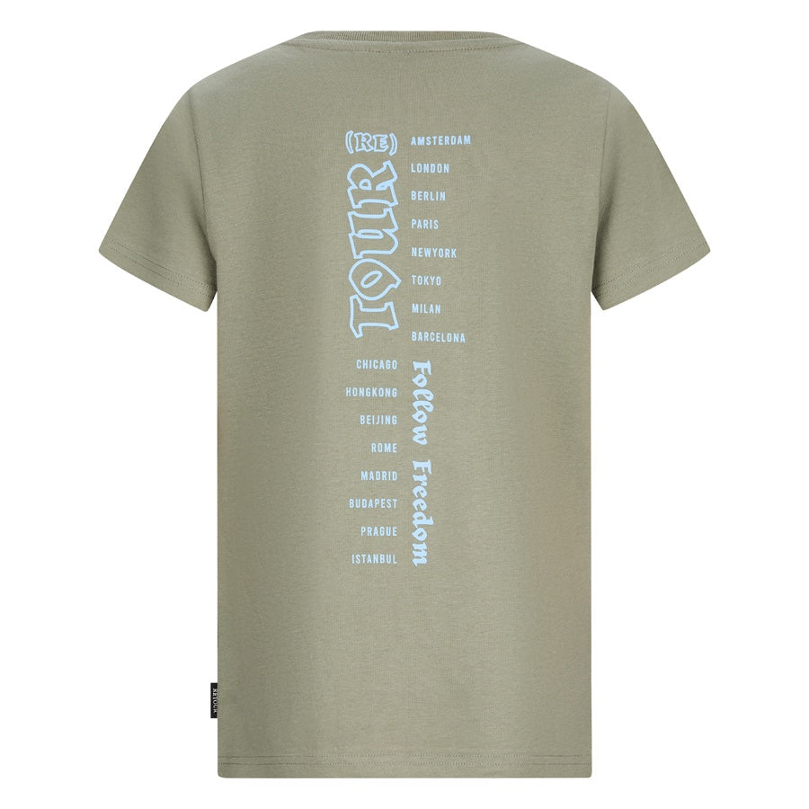 Retour jongens tshirt Elwin army groen