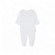 Baby Gi meisjes boxpakje wit kant met strik