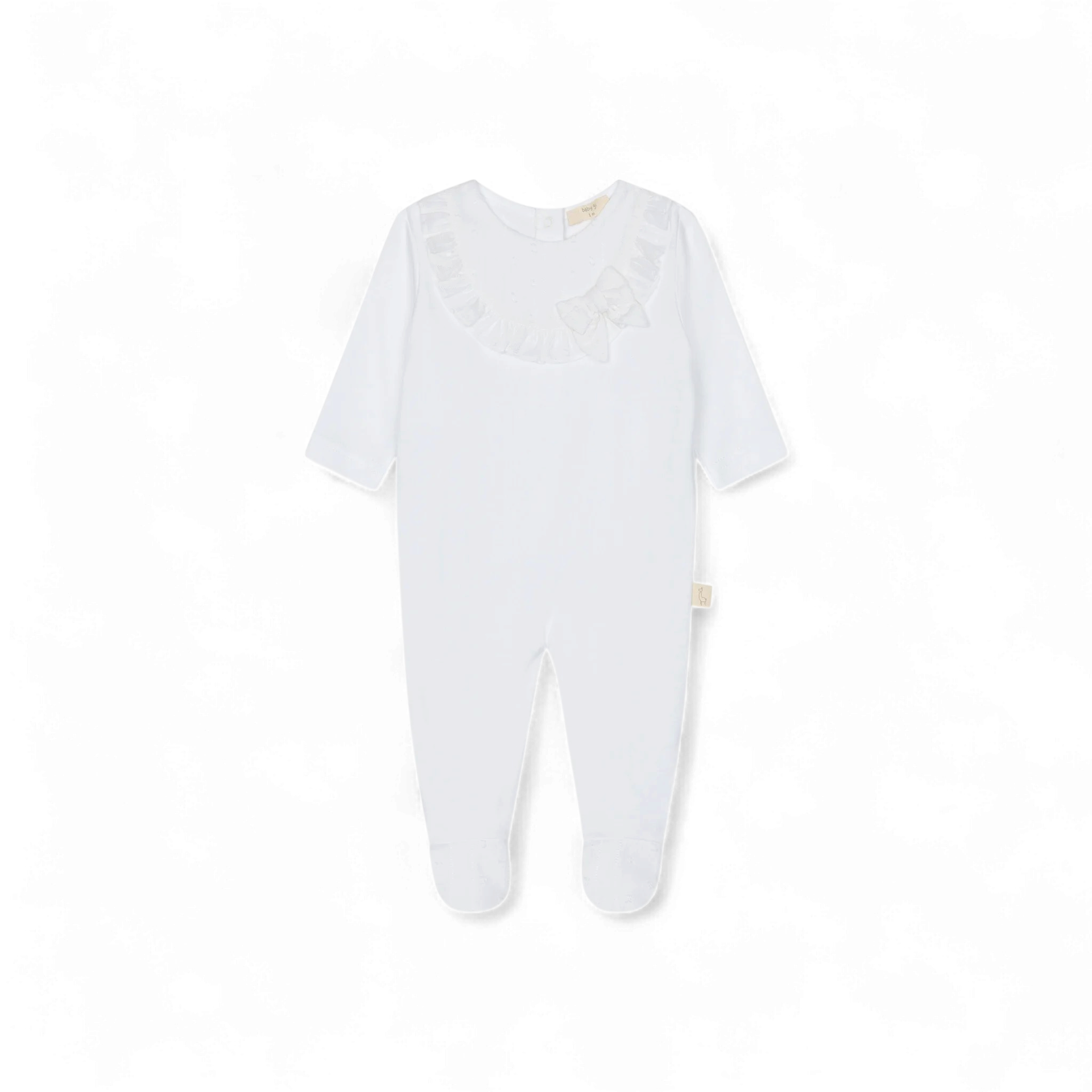 Baby Gi meisjes boxpakje wit kant met strik