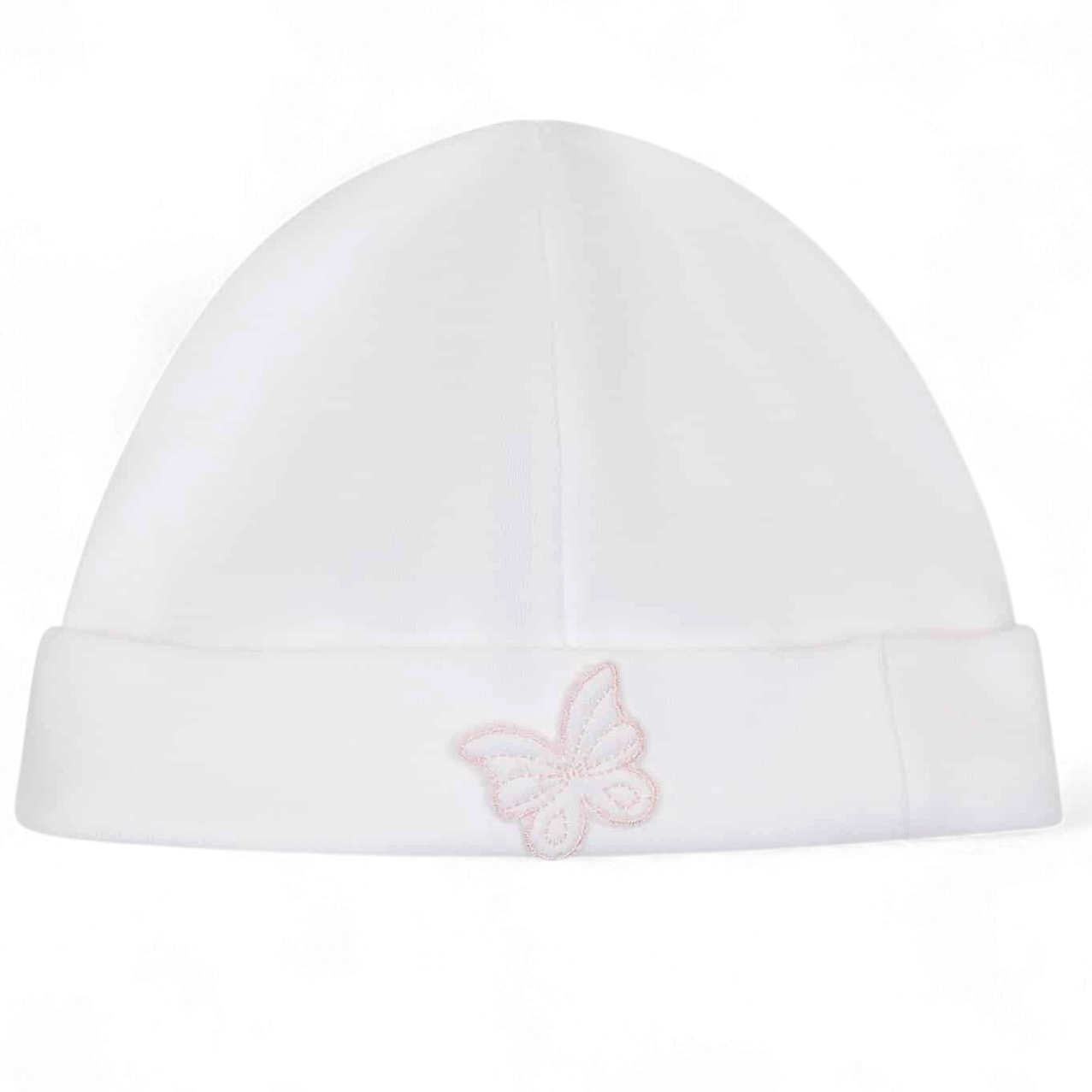 Baby Gi muts vlinder roze/wit