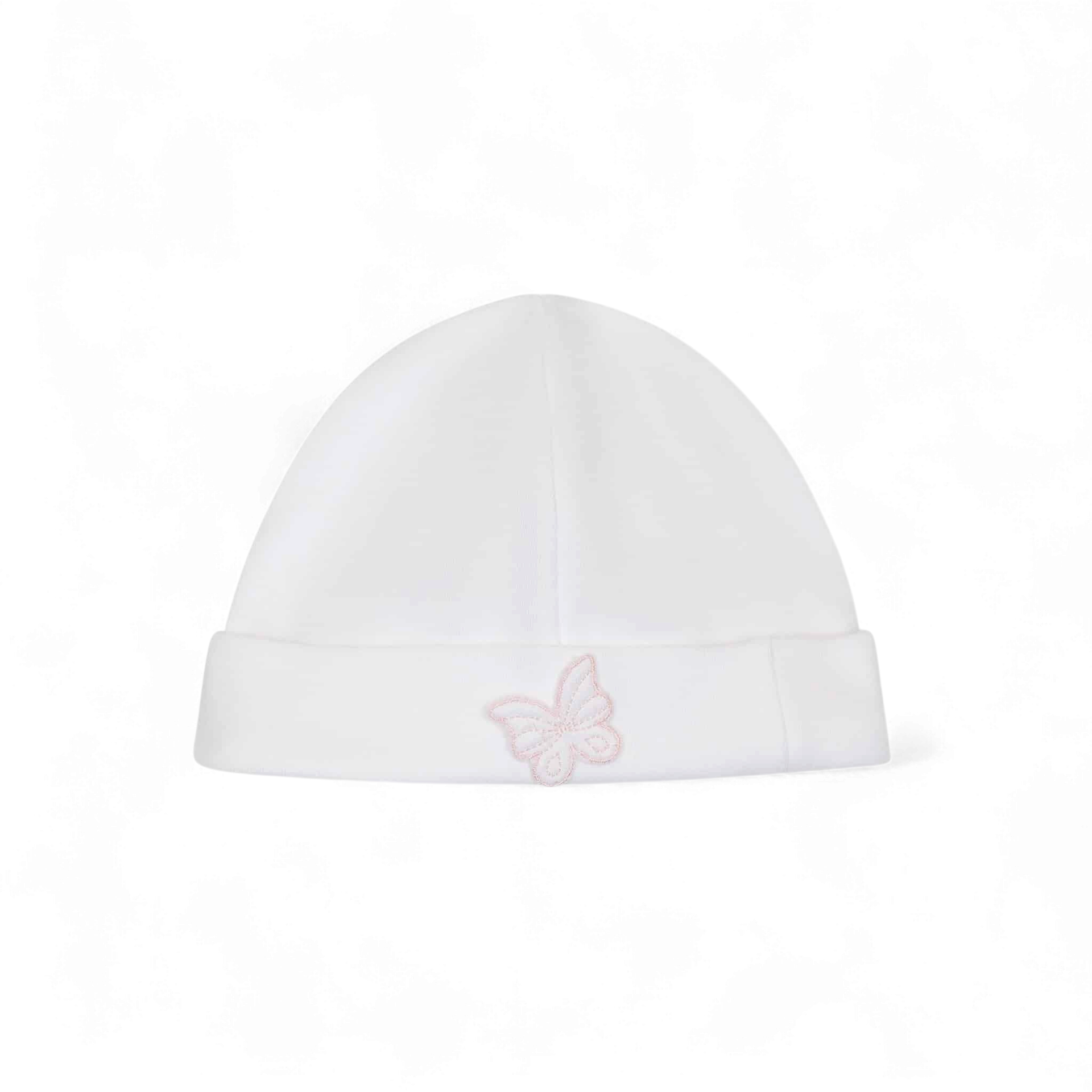 Baby Gi muts vlinder roze/wit