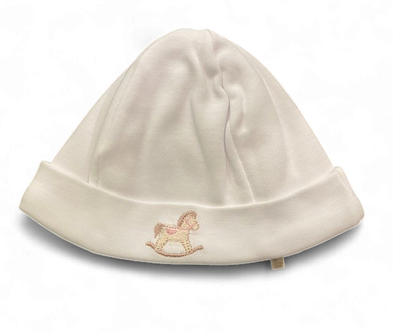 Baby Gi muts paard wit/roze