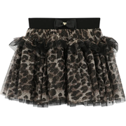 Angels Face Meisjes Rok Georgian Tulle Leopard Zwart