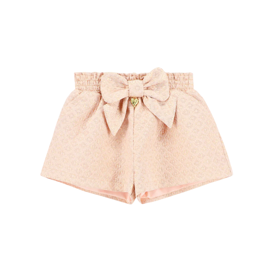 Angel’s Face Ruthie Bow Jacquard Shorts Rose Gold