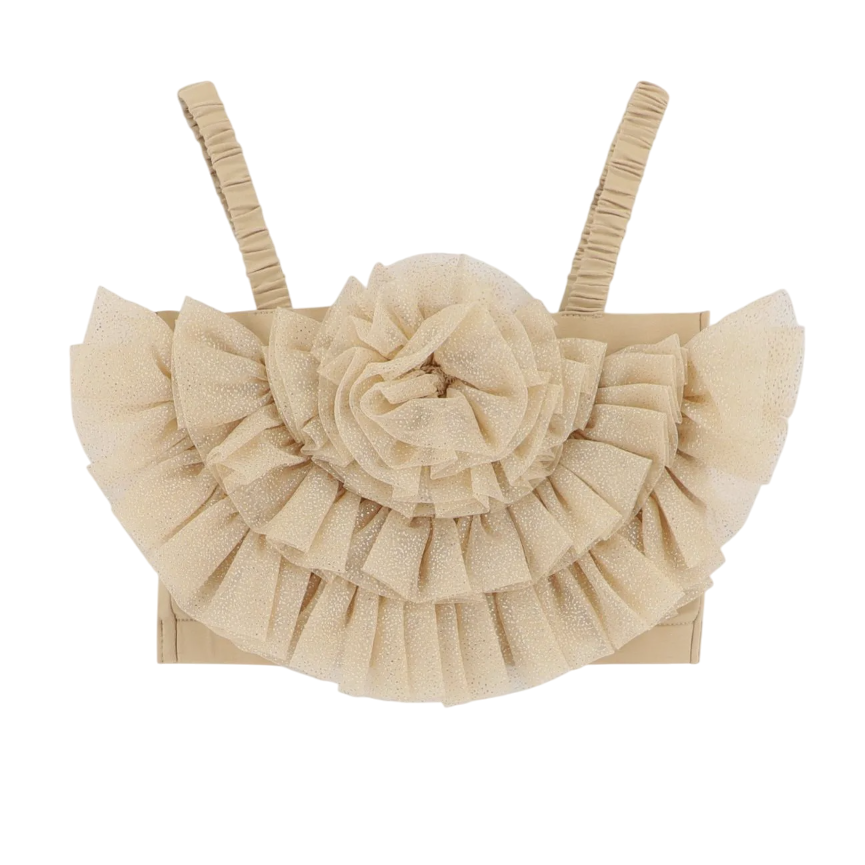 Angel’s Face Meisjes Top Rosetta Tulle Sand Sparkle
