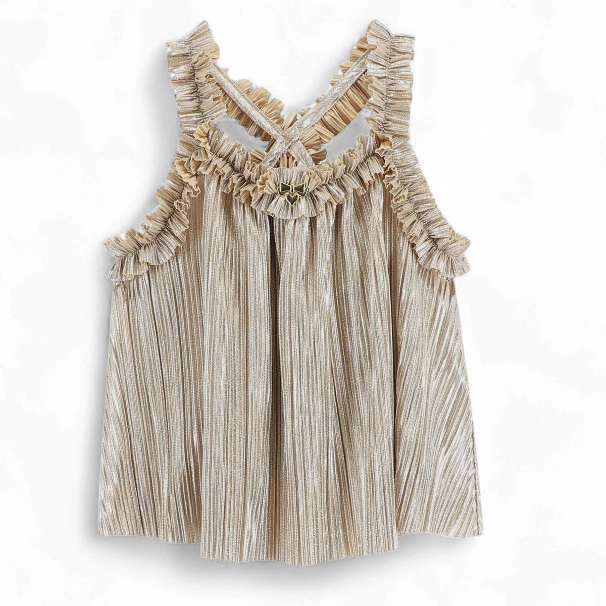 Angel's Face fortuna metallic pleated top