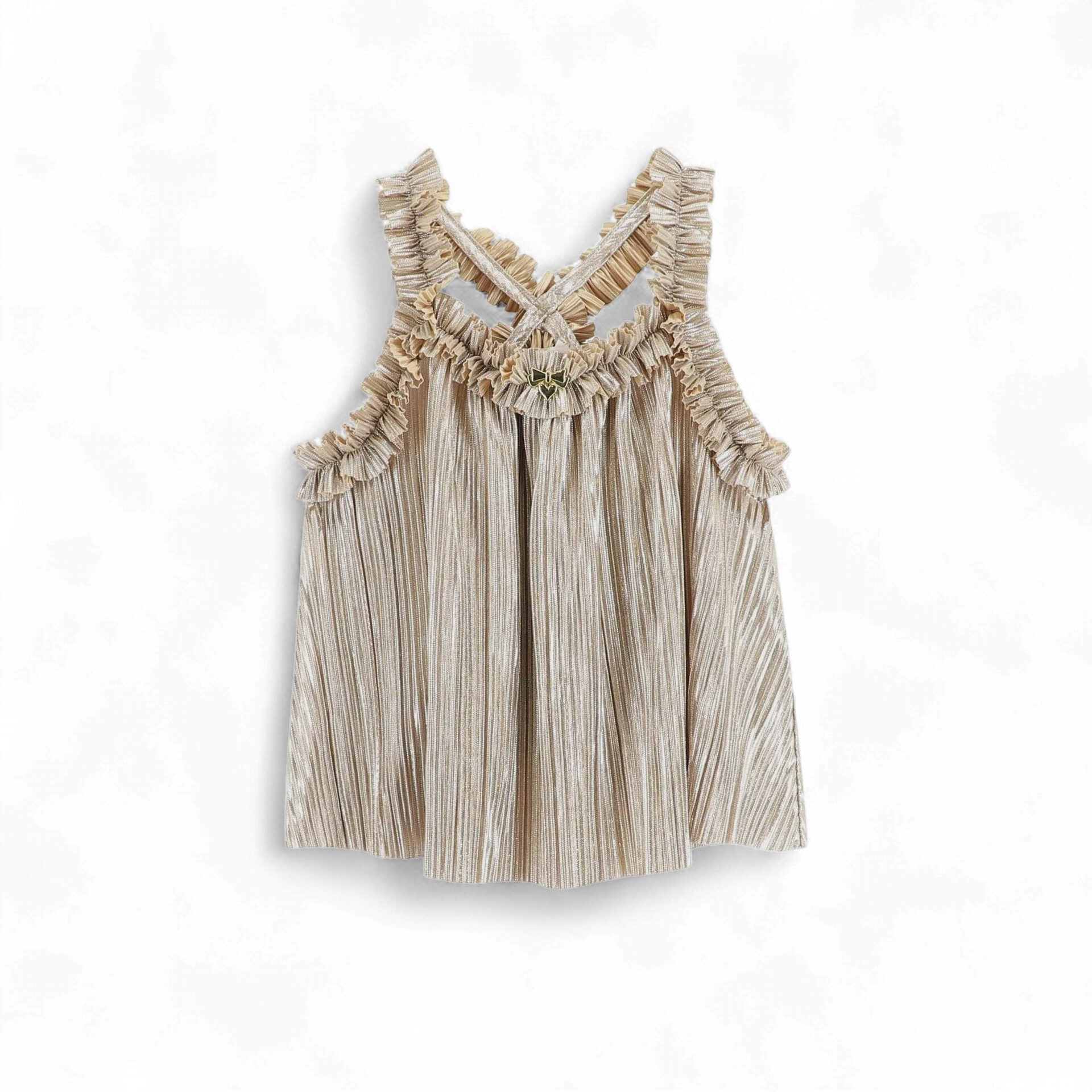 Angel's Face fortuna metallic pleated top