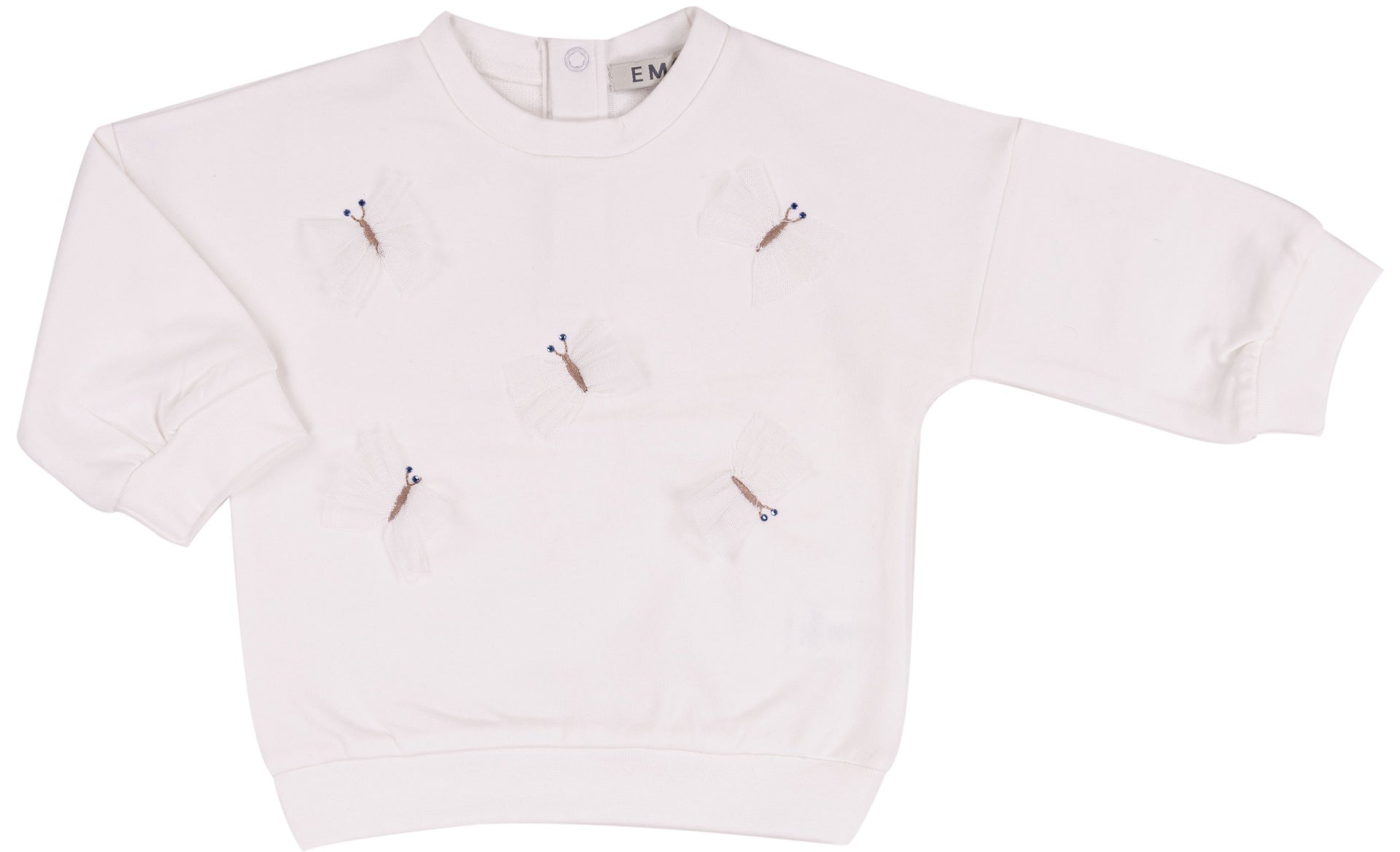 EMC baby meisjes trui wit vlinder