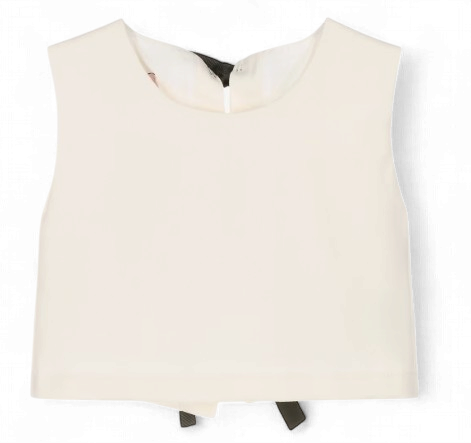 Phi meisjes top ivory met zwarte strik