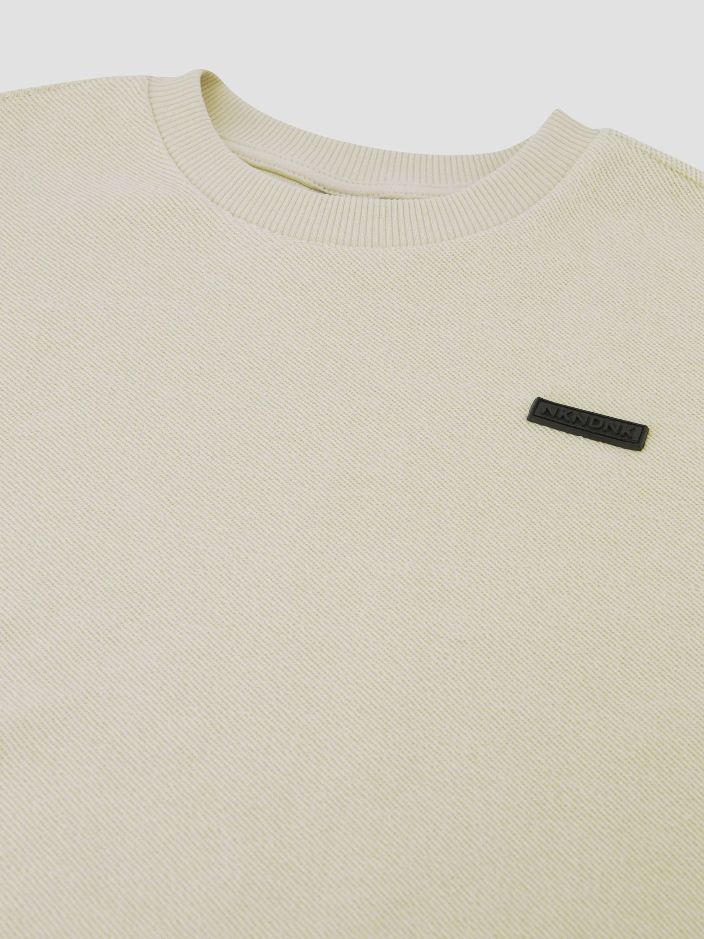 Nik & Nik Oversized T-shirt met logo patch beige