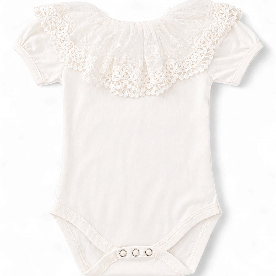 Phi baby meisjes romper wit kanten kraag
