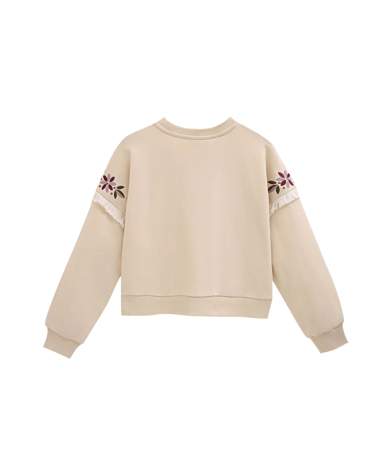 Fleece trui bloemen op de schouders meisje