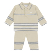 Blues Baby Boys Beige Knitted Two Pieces Set