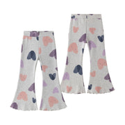 Newness Meisjes geribde broek met hartjesprint
