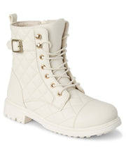 Bottes matelassées Sevva Sage à boucle dorée - Beige