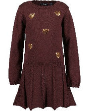 Blue Seven Meisjes gebreide jurk - Burgundy