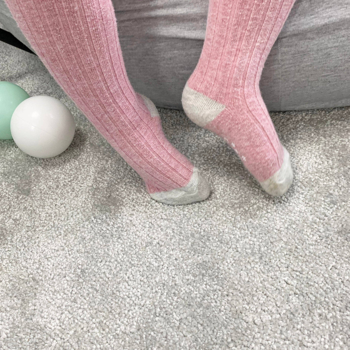 The Little Sock Company Body côtelé antidérapant pour bébé - Vieux rose