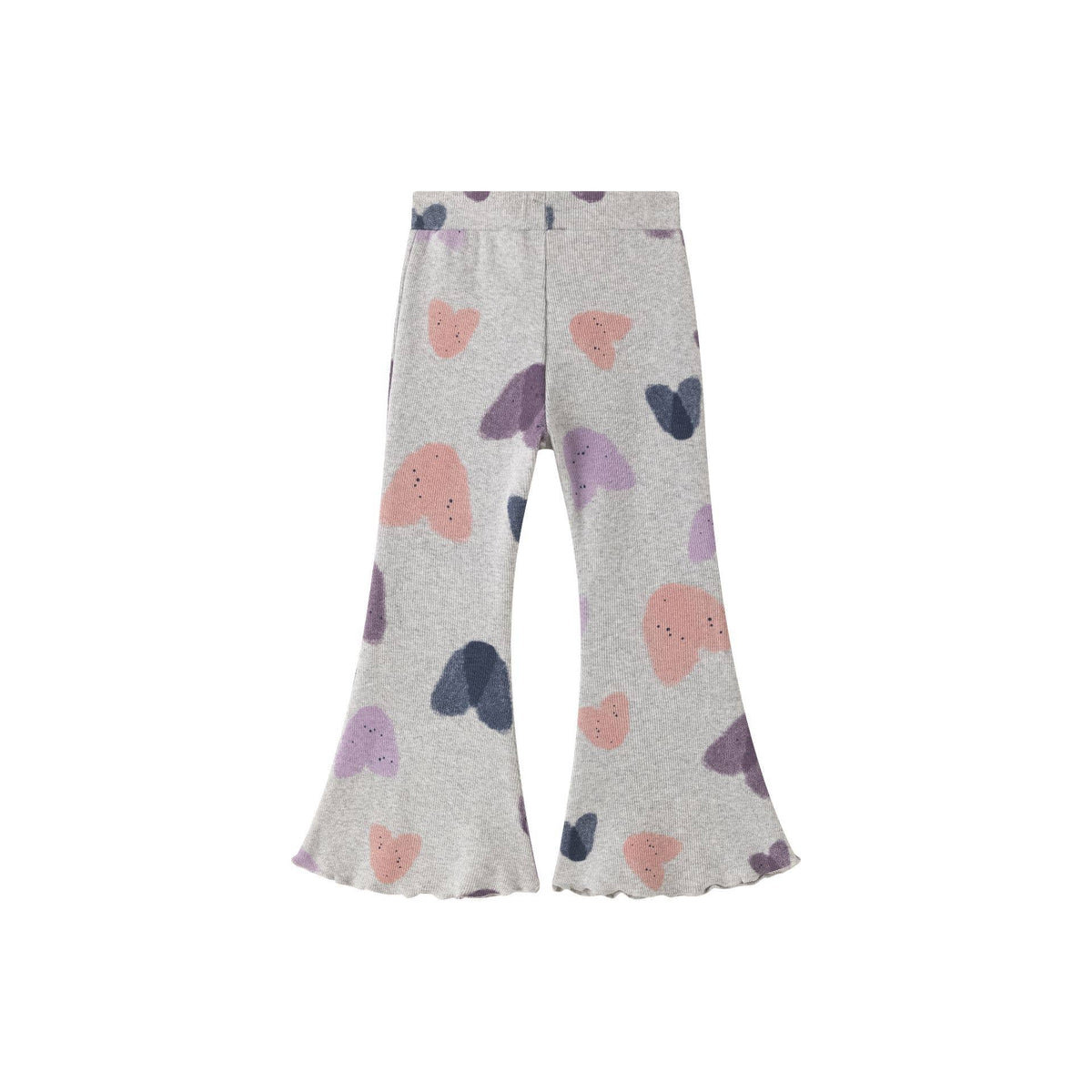Newness Meisjes geribde broek met hartjesprint