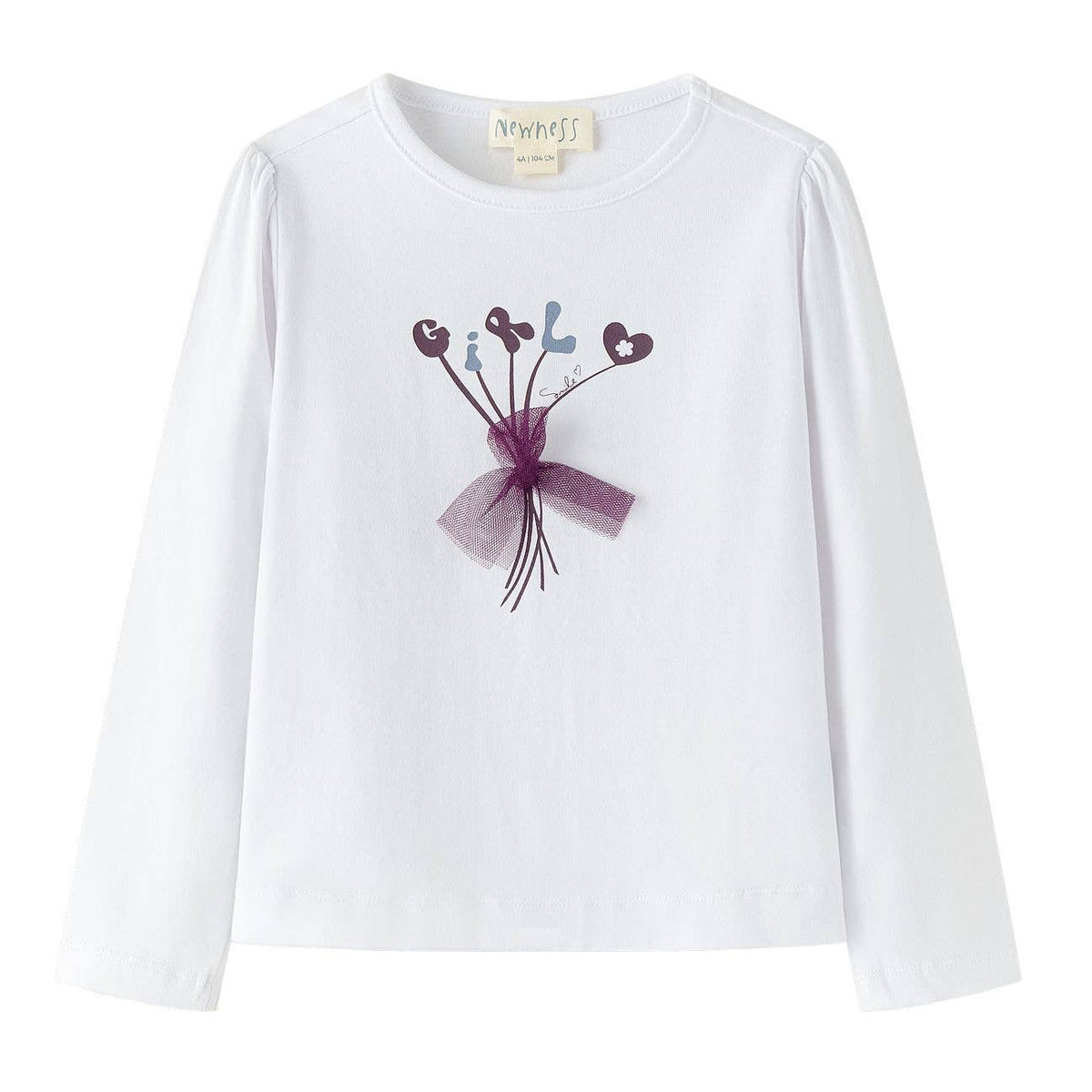 Newness Meisjes tricot longsleeve met print