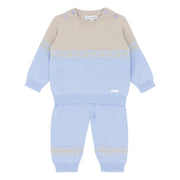 Blues Baby Boys Blue/Beige Knitted Two Piece Set