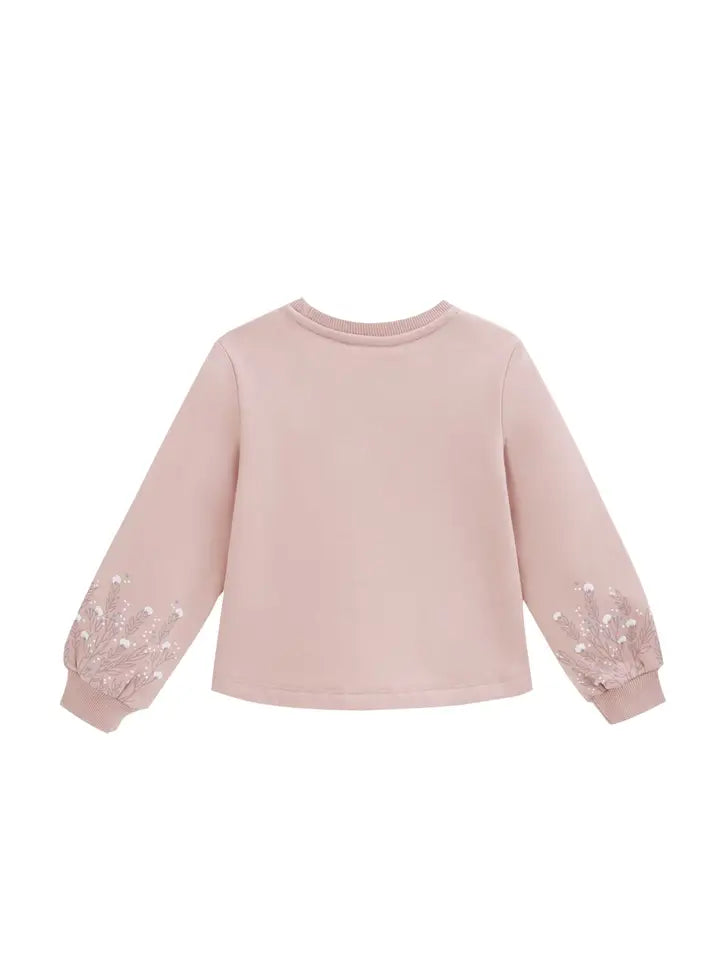Geborstelde sweater oud roze meisje