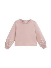 Pull brossé vieux rose fille