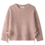 Pull en jersey pour fille à nœud