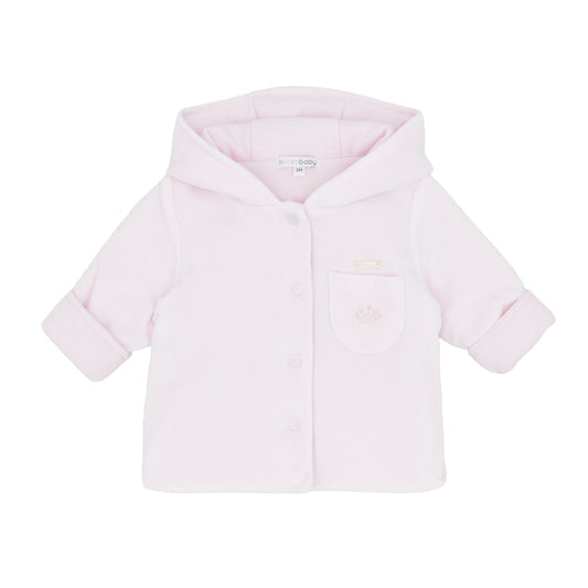 Blues Baby Girls Pink Velour Hooded Jacket